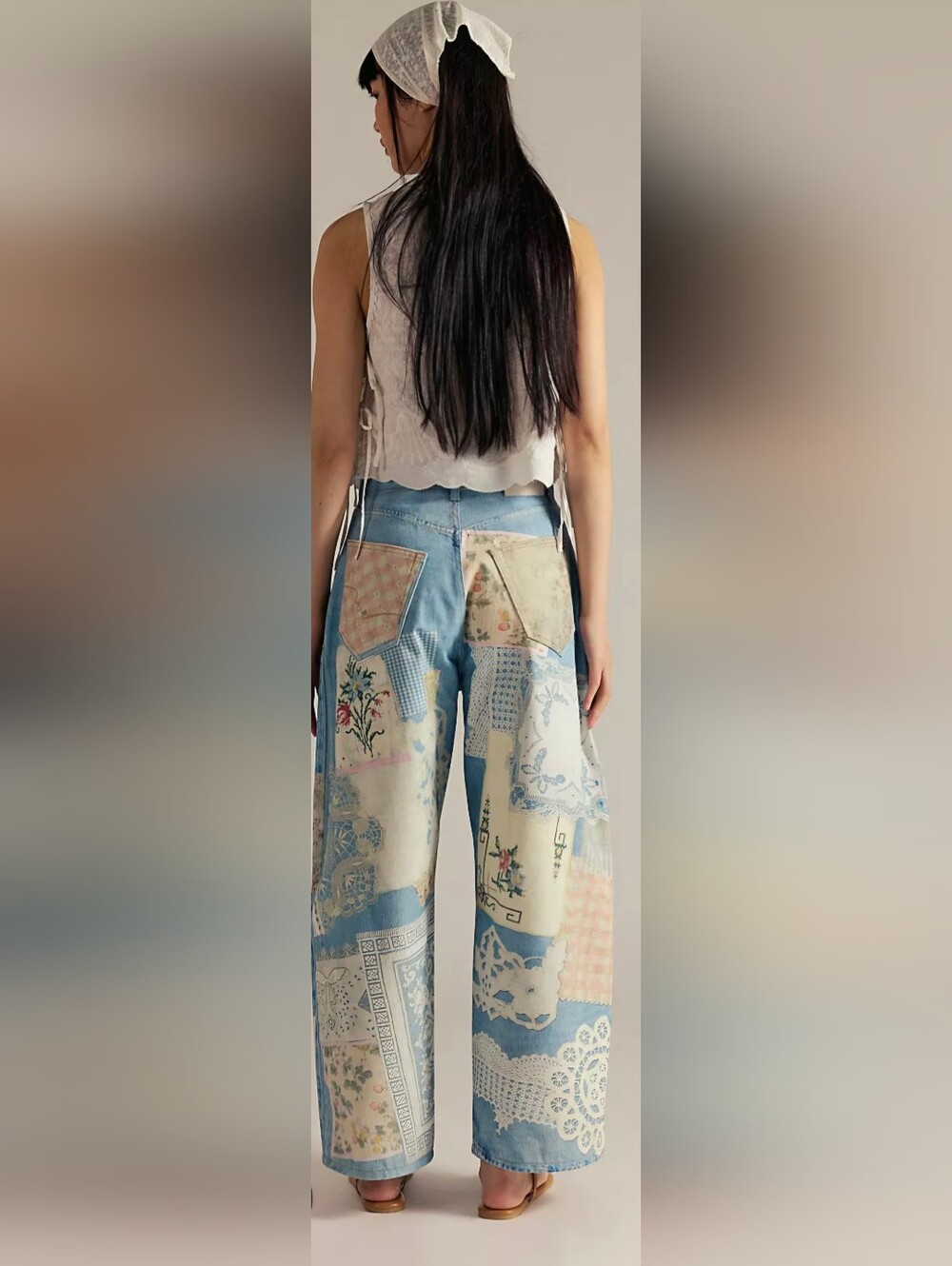 NWOT Free People Illusions Printed Relaxed Jeans Size 32S - Picture 3 of 6